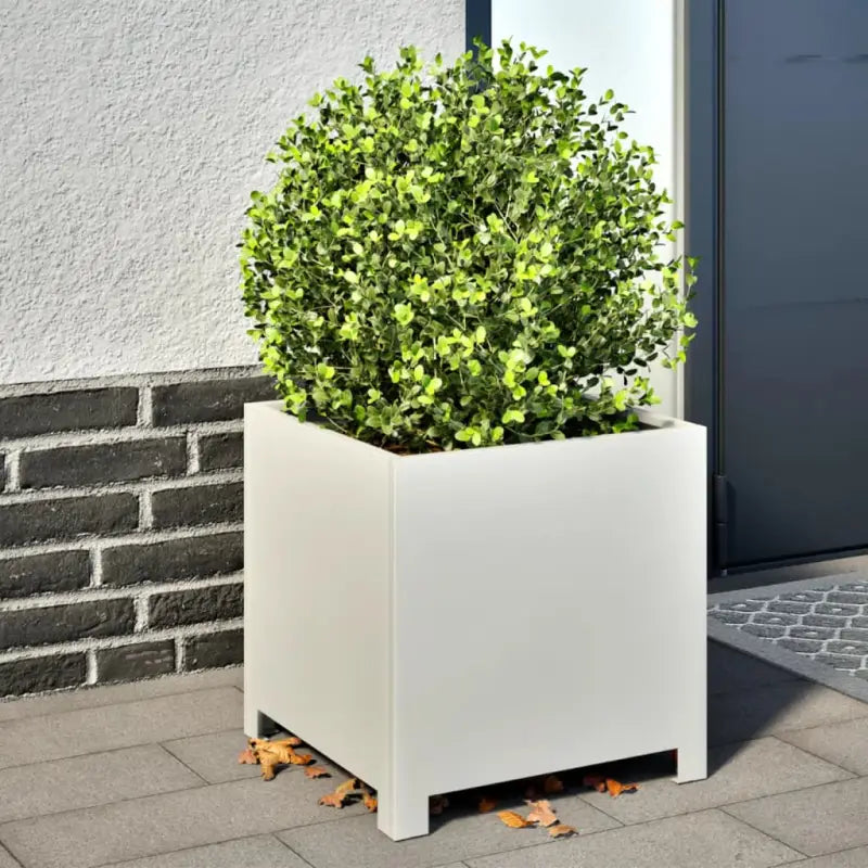 Plantenbakken voor je favoriete planten en bloemen voor tuin en balkon - Staal/Wit / 40 x 40 x 40 cm / 2 - Bloempotten