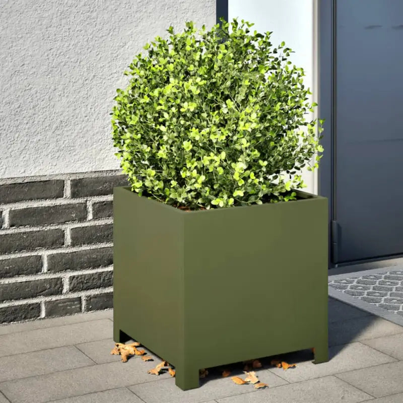 Plantenbakken voor je favoriete planten en bloemen voor tuin en balkon - Staal/Groen / 40 x 40 x 40 cm / 2