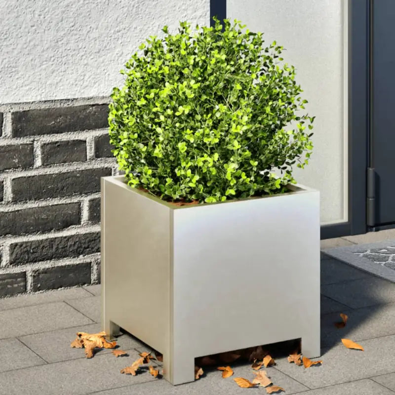 Plantenbakken voor je favoriete planten en bloemen voor tuin en balkon - Roestvrij staal/Lichtgrijs / 30 x 30 x 30 cm
