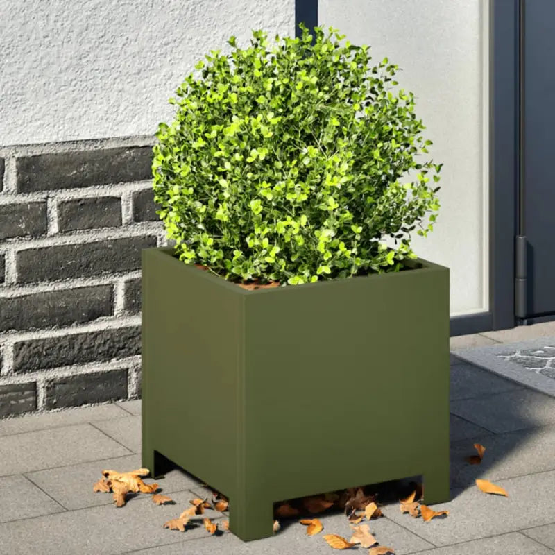 Plantenbakken voor je favoriete planten en bloemen voor tuin en balkon - Staal/Groen / 30 x 30 x 30 cm / 1