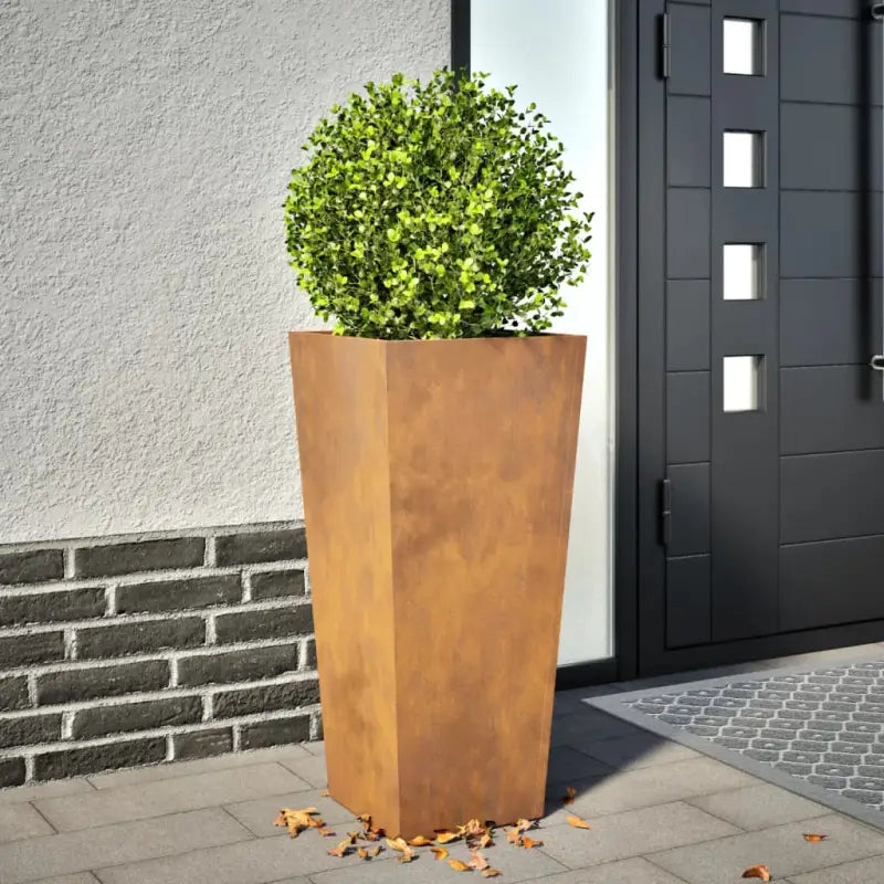 Plantenbakken voor je favoriete planten voor tuin en balkon - Cortenstaal/Bruin / 35 x 35 x 75 cm / 1 - Bloempotten &