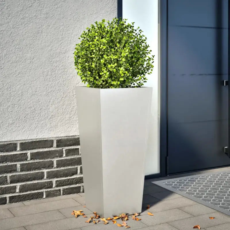Plantenbakken voor je favoriete planten voor tuin en balkon - Roestvrij staal/Lichtgrijs / 35 x 35 x 75 cm / 1