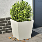 Plantenbakken voor je favoriete planten voor tuin en balkon - Staal/Wit / 40 x 40 x 40 cm / 2 - Bloempotten &
