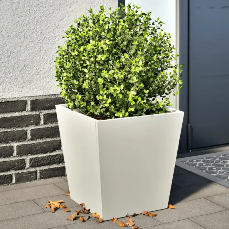 Plantenbakken voor je favoriete planten voor tuin en balkon - Staal/Wit / 40 x 40 x 40 cm / 2 - Bloempotten &