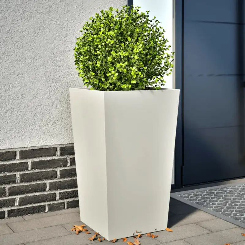 Plantenbakken voor je favoriete planten voor tuin en balkon - Staal/Wit / 45 x 45 x 75 cm / 2 - Bloempotten &