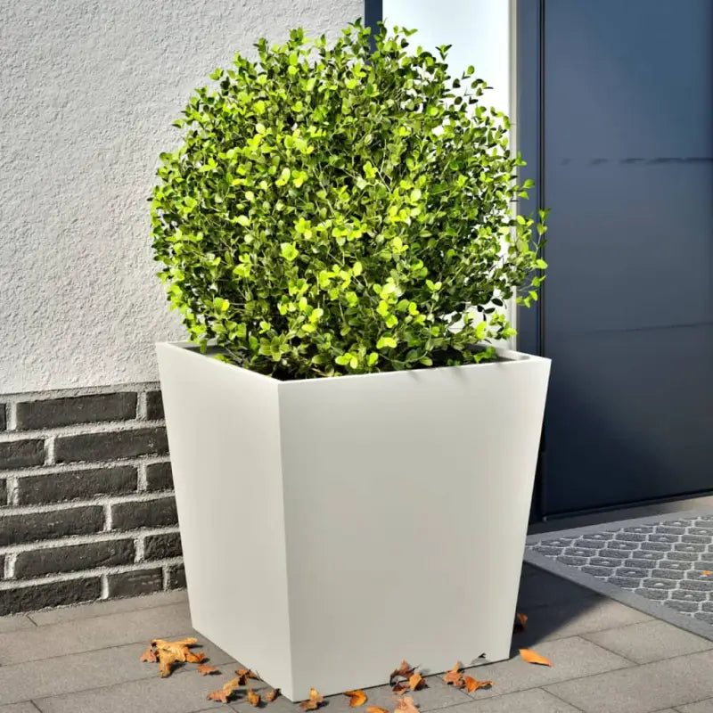 Plantenbakken voor je favoriete planten voor tuin en balkon - Staal/Wit / 50 x 50 x 50 cm / 2 - Bloempotten &