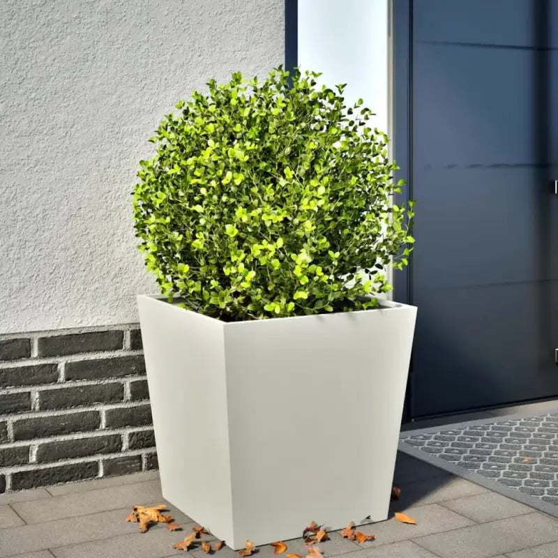 Plantenbakken voor je favoriete planten voor tuin en balkon - Staal/Wit / 50 x 50 x 50 cm / 1 - Bloempotten &