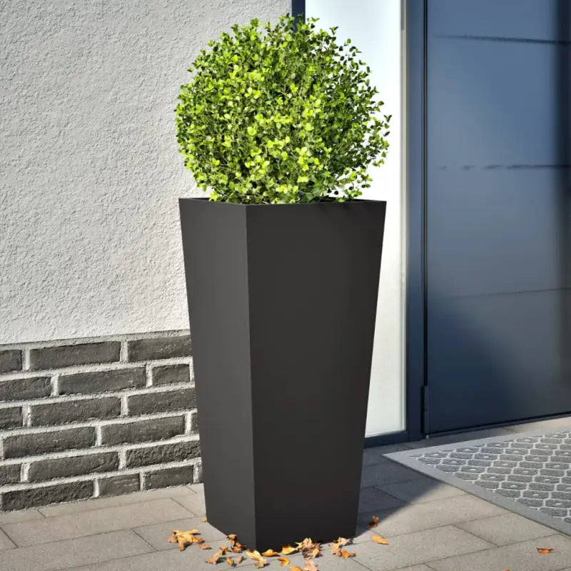 Plantenbakken voor je favoriete planten voor tuin en balkon - Staal/Zwart / 35 x 35 x 75 cm / 2 - Bloempotten &