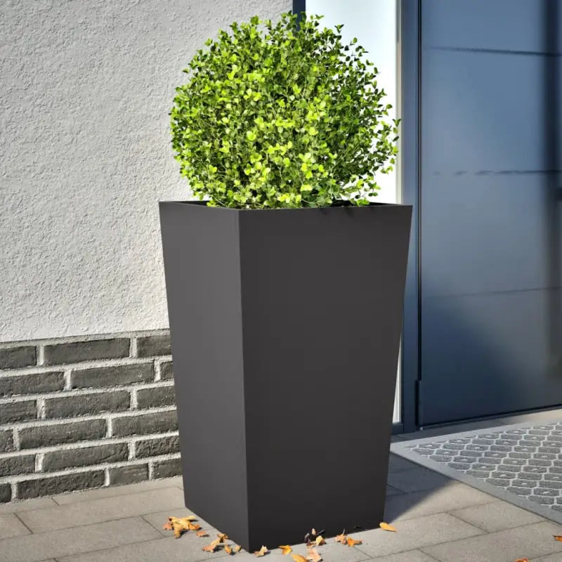 Plantenbakken voor je favoriete planten voor tuin en balkon - Staal/Zwart / 45 x 45 x 75 cm / 2 - Bloempotten &