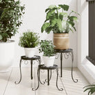 Plantenstandaard met mozaïeken tafelblad en elegante poten - Zwart / 26 x 35 cm / 3 - Plantenstandaarden