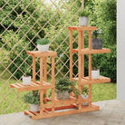 Plantenstandaard met wielen van massief vurenhout voor andere decoratieve spullen - Lichtbruin / 95 x 25 x 96 cm / 1