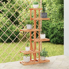 Plantenstandaard met wielen van massief vurenhout voor andere decoratieve spullen - Lichtbruin / 75 x 25 x 140.5 cm / 1