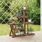 Plantenstandaard met wielen van massief vurenhout voor andere decoratieve spullen - Bruin / 25 x 95 x 96 cm / 1