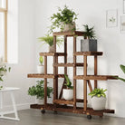 Plantenstandaard met wielen van massief vurenhout voor andere decoratieve spullen - Plantenstandaarden