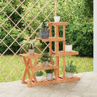 Plantenstandaard met wielen van massief vurenhout voor andere decoratieve spullen - Lichtbruin / 25 x 95 x 96 cm / 1