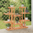Plantenstandaard met wielen van massief vurenhout voor andere decoratieve spullen - Lichtbruin / 110 x 25 x 110.5 cm