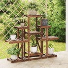 Plantenstandaard met wielen van massief vurenhout voor andere decoratieve spullen - Bruin / 110 x 25 x 96 cm / 1
