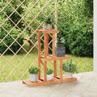 Plantenstandaard met wielen van massief vurenhout voor andere decoratieve spullen - Lichtbruin / 81 x 25 x 75.5 cm / 1