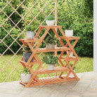 Plantenstandaard met wielen van massief vurenhout voor andere decoratieve spullen - Lichtbruin / 110 x 25 x 105 cm / 1