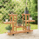 Plantenstandaard met wielen van massief vurenhout voor andere decoratieve spullen - Lichtbruin / 110 x 25 x 78 cm / 1