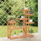 Plantenstandaard met wielen van massief vurenhout voor andere decoratieve spullen - Lichtbruin / 110 x 25 x 111 cm / 1