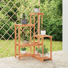 Plantenstandaard met wielen van massief vurenhout voor andere decoratieve spullen - Lichtbruin / 62.5 x 61.5 x 101.5 cm