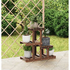 Plantenstandaard met wielen van massief vurenhout voor andere decoratieve spullen - Bruin / 58 x 25 x 51 cm / 1