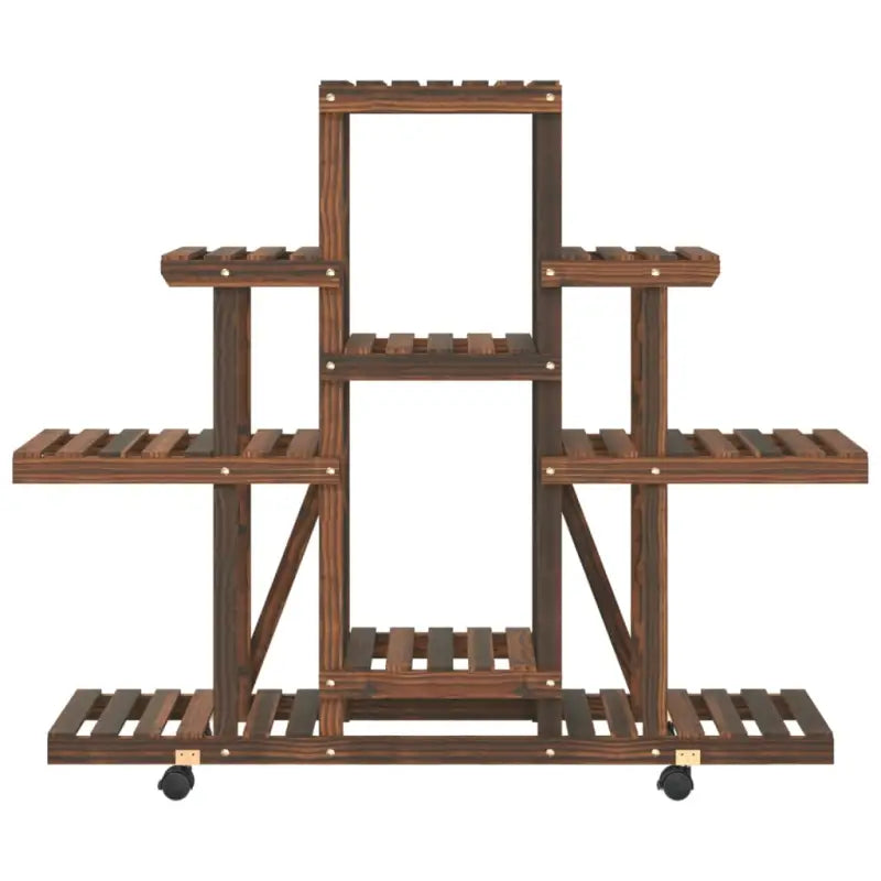 Plantenstandaard met wielen van massief vurenhout voor andere decoratieve spullen - Plantenstandaarden