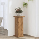 Plantenstandaard van bewerkt hout voor eenvoudig schoon en stabiel tentoonstellen - Eiken / 33 x 33 x 80 cm / 1