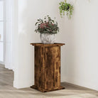 Plantenstandaard van bewerkt hout voor eenvoudig schoon en stabiel tentoonstellen - Gerookt eiken / 33 x 33 x 60 cm / 1