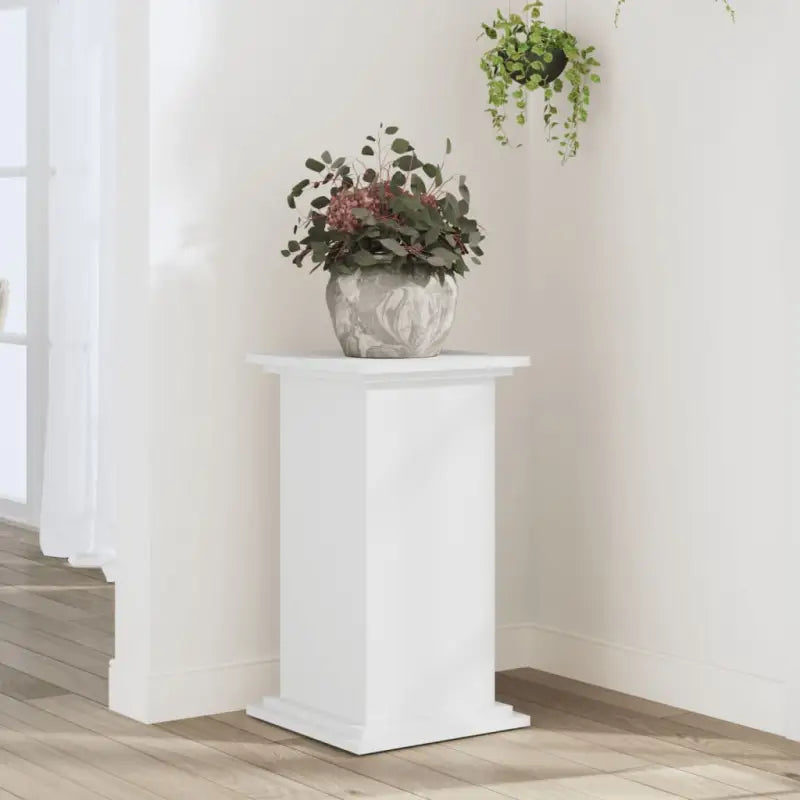 Plantenstandaard van bewerkt hout voor eenvoudig schoon en stabiel tentoonstellen - Wit / 33 x 33 x 60 cm / 1
