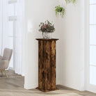 Plantenstandaard van bewerkt hout voor eenvoudig schoon en stabiel tentoonstellen - Gerookt eiken / 33 x 33 x 100 cm