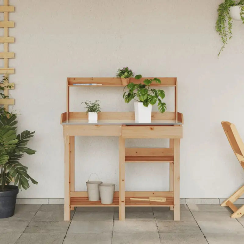 Plantenstandaard van massief vurenhout voor binnen en buiten gebruik - Plantenstandaarden