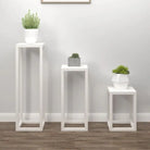 Plantenstandaarden in massief grenenhout de perfecte keuze voor je woonkamer - Wit / 3 - Plantenstandaarden