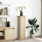 Plantenstandaarden van bewerkt hout in gerookt eiken met opbergruimte - Sonoma eiken / 31 x 30 x 90 cm / 1