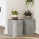 Plantenstandaarden van bewerkt hout voor planten en andere decoraties - Betongrijs / 25 x 25 x 35 cm / 2