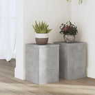 Plantenstandaarden van bewerkt hout voor planten en andere decoraties - Betongrijs / 20 x 20 x 30 cm / 2