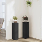 Plantenstandaarden van bewerkt hout voor planten en andere decoraties - Zwart / 17 x 17 x 60 cm / 2 - Plantenstandaarden