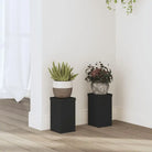 Plantenstandaarden van bewerkt hout voor planten en andere decoraties - Zwart / 10 x 10 x 18 cm / 2 - Plantenstandaarden