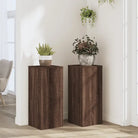Plantenstandaarden van bewerkt hout voor planten en andere decoraties - bruin eikenkleur / 30 x 30 x 70 cm / 2