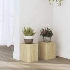 Plantenstandaarden van bewerkt hout voor planten en andere decoraties - Sonoma eiken / 15 x 15 x 20 cm / 2