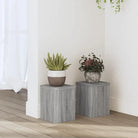 Plantenstandaarden van bewerkt hout voor planten en andere decoraties - Grijs sonoma / 15 x 15 x 20 cm / 2