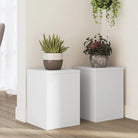 Plantenstandaarden van bewerkt hout voor planten en andere decoraties - Wit / 25 x 25 x 35 cm / 2 - Plantenstandaarden