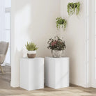 Plantenstandaarden van bewerkt hout voor planten en andere decoraties - Wit / 30 x 30 x 50 cm / 2 - Plantenstandaarden