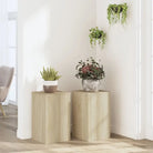 Plantenstandaarden van bewerkt hout voor planten en andere decoraties - Sonoma eiken / 30 x 30 x 50 cm / 2