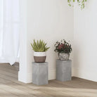 Plantenstandaarden van bewerkt hout voor planten en andere decoraties - Betongrijs / 10 x 10 x 18 cm / 2