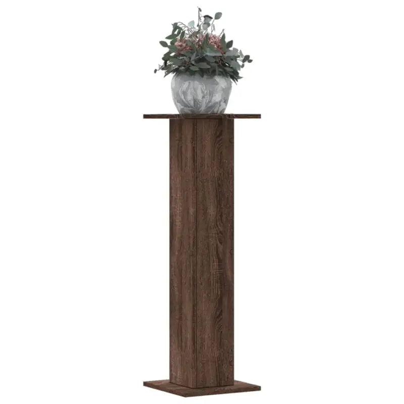 Plantenstandaarden van bewerkt hout voor stijlvolle plantpresentaties - bruin eikenkleur / 30 x 30 x 95 cm / 1