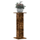 Plantenstandaarden van bewerkt hout voor stijlvolle plantpresentaties - Gerookt eiken / 30 x 30 x 80 cm / 1