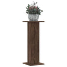 Plantenstandaarden van bewerkt hout voor stijlvolle plantpresentaties - bruin eikenkleur / 30 x 30 x 80 cm / 1