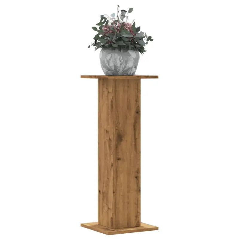 Plantenstandaarden van bewerkt hout voor stijlvolle plantpresentaties - Eiken / 30 x 30 x 80 cm / 1 - Plantenstandaarden
